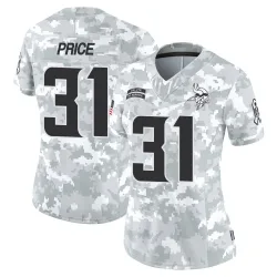 Women's Myles Price Minnesota Vikings No.31 Limited 2024 Salute to Service Jersey - Arctic Camo
