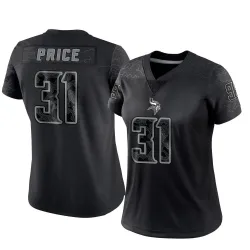 Women's Myles Price Minnesota Vikings No.31 Limited Reflective Jersey - Black