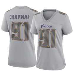 Women's Oscar Chapman Minnesota Vikings No.91 Game Atmosphere Fashion Jersey - Gray
