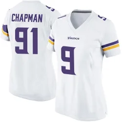 Women's Oscar Chapman Minnesota Vikings No.91 Game Jersey - White