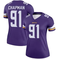 Women's Oscar Chapman Minnesota Vikings No.91 Legend Jersey - Purple