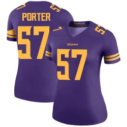 Women's Owen Porter Minnesota Vikings No.57 Legend Color Rush Jersey - Purple