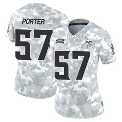 Women's Owen Porter Minnesota Vikings No.57 Limited 2024 Salute to Service Jersey - Arctic Camo