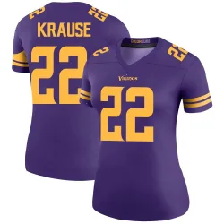 Women's Paul Krause Minnesota Vikings No.22 Legend Color Rush Jersey - Purple