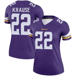 Women's Paul Krause Minnesota Vikings No.22 Legend Jersey - Purple