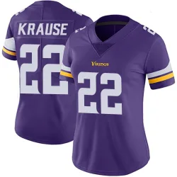 Women's Paul Krause Minnesota Vikings No.22 Limited Team Color Vapor Untouchable Jersey - Purple