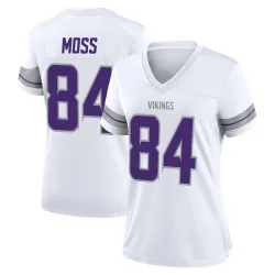 Women's Randy Moss Minnesota Vikings No.84 Game Alternate Jersey - White