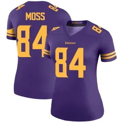 Women's Randy Moss Minnesota Vikings No.84 Legend Color Rush Jersey - Purple
