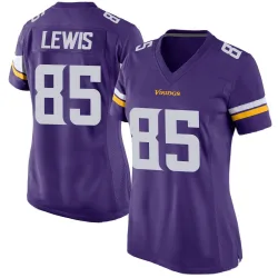 Women's Robert Lewis Minnesota Vikings No.85 Game Team Color Jersey - Purple
