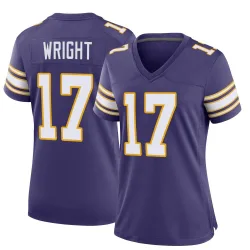 Women's Ryan Wright Minnesota Vikings No.17 Game Classic Jersey - Purple