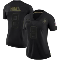 Women's Sam Howell Minnesota Vikings No.8 Limited 2020 Salute To Service Jersey - Black