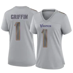 Women's Shaquill Griffin Minnesota Vikings No.1 Game Atmosphere Fashion Jersey - Gray