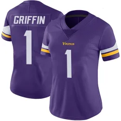 Women's Shaquill Griffin Minnesota Vikings No.1 Limited Team Color Vapor Untouchable Jersey - Purple
