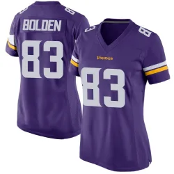 Women's Silas Bolden Minnesota Vikings No.83 Game Team Color Jersey - Purple