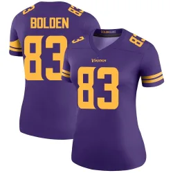 Women's Silas Bolden Minnesota Vikings No.83 Legend Color Rush Jersey - Purple