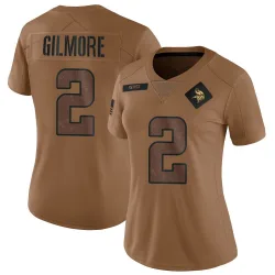 Women's Stephon Gilmore Minnesota Vikings No.2 Limited 2023 Salute To Service Jersey - Brown