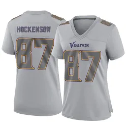 Women's T.J. Hockenson Minnesota Vikings No.87 Game Atmosphere Fashion Jersey - Gray