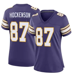 Women's T.J. Hockenson Minnesota Vikings No.87 Game Classic Jersey - Purple