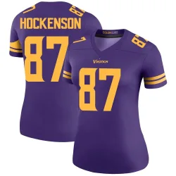 Women's T.J. Hockenson Minnesota Vikings No.87 Legend Color Rush Jersey - Purple