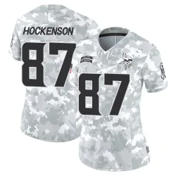 Women's T.J. Hockenson Minnesota Vikings No.87 Limited 2024 Salute to Service Jersey - Arctic Camo