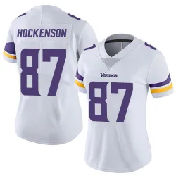 Women's T.J. Hockenson Minnesota Vikings No.87 Limited Vapor Untouchable Jersey - White