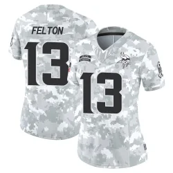 Women's Tai Felton Minnesota Vikings No.13 Limited 2024 Salute to Service Jersey - Arctic Camo