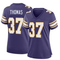 Women's Tavierre Thomas Minnesota Vikings No.37 Game Classic Jersey - Purple