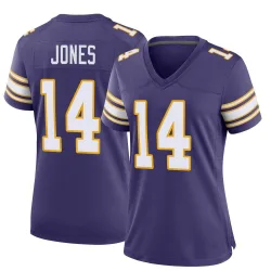 Women's Tim Jones Minnesota Vikings No.14 Game Classic Jersey - Purple