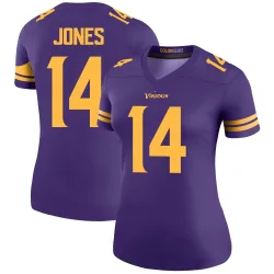 Women's Tim Jones Minnesota Vikings No.14 Legend Color Rush Jersey - Purple