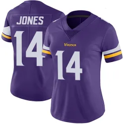 Women's Tim Jones Minnesota Vikings No.14 Limited Team Color Vapor Untouchable Jersey - Purple