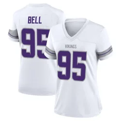 Women's Travis Bell Minnesota Vikings No.95 Game Alternate Jersey - White