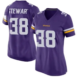 Women's Tre Stewart Minnesota Vikings No.38 Game Team Color Jersey - Purple