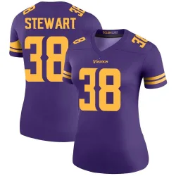 Women's Tre Stewart Minnesota Vikings No.38 Legend Color Rush Jersey - Purple