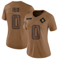 Women's Trevor Reid Minnesota Vikings No.0 Limited 2023 Salute To Service Jersey - Brown