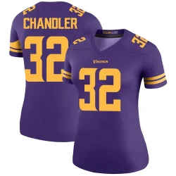 Women's Ty Chandler Minnesota Vikings No.32 Legend Color Rush Jersey - Purple