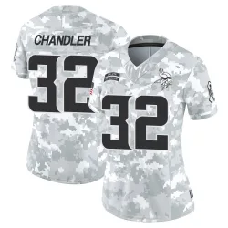 Women's Ty Chandler Minnesota Vikings No.32 Limited 2024 Salute to Service Jersey - Arctic Camo