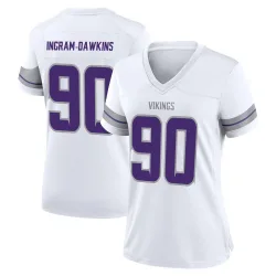 Women's Tyrion Ingram-Dawkins Minnesota Vikings No.90 Game Alternate Jersey - White