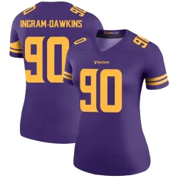Women's Tyrion Ingram-Dawkins Minnesota Vikings No.90 Legend Color Rush Jersey - Purple