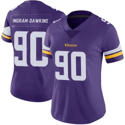 Women's Tyrion Ingram-Dawkins Minnesota Vikings No.90 Limited Team Color Vapor Untouchable Jersey - Purple