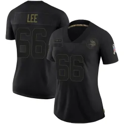 Women's Vershon Lee Minnesota Vikings No.66 Limited 2020 Salute To Service Jersey - Black