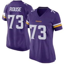 Women's Walter Rouse Minnesota Vikings No.73 Game Team Color Jersey - Purple