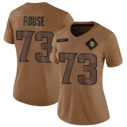 Women's Walter Rouse Minnesota Vikings No.73 Limited 2023 Salute To Service Jersey - Brown