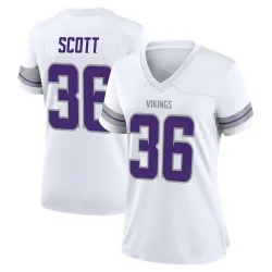 Women's Zavier Scott Minnesota Vikings No.36 Game Alternate Jersey - White