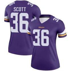 Women's Zavier Scott Minnesota Vikings No.36 Legend Jersey - Purple