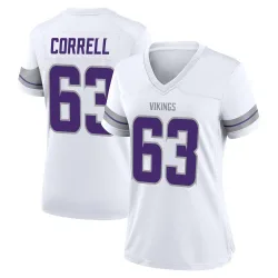 Women's Zeke Correll Minnesota Vikings No.63 Game Alternate Jersey - White