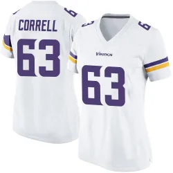 Women's Zeke Correll Minnesota Vikings No.63 Game Jersey - White