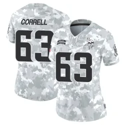 Women's Zeke Correll Minnesota Vikings No.63 Limited 2024 Salute to Service Jersey - Arctic Camo