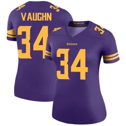 Women's Zemaiah Vaughn Minnesota Vikings No.34 Legend Color Rush Jersey - Purple
