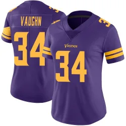 Women's Zemaiah Vaughn Minnesota Vikings No.34 Limited Color Rush Jersey - Purple