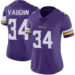 Women's Zemaiah Vaughn Minnesota Vikings No.34 Limited Team Color Vapor Untouchable Jersey - Purple